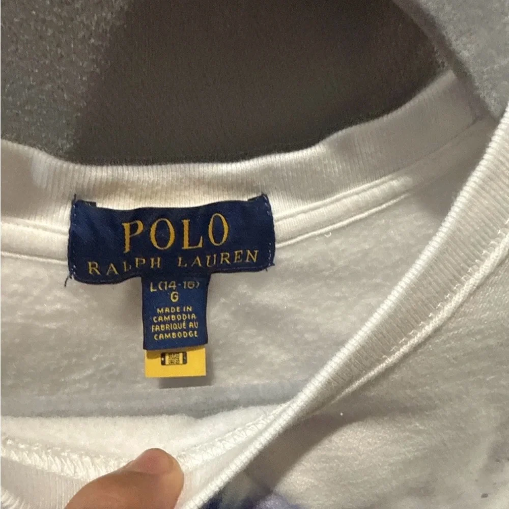 Polo by Ralph Lauren White Sweatshirt with Tie-Dye Sunburst Graphic